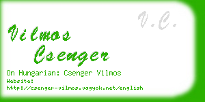 vilmos csenger business card